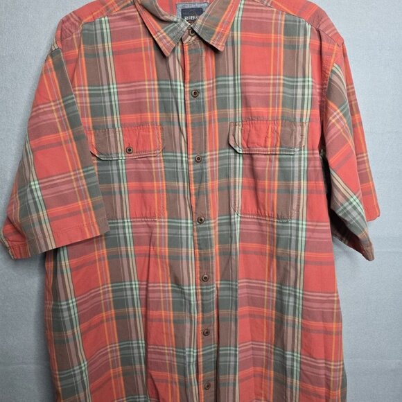 3 Red Head Brand Co Mens Sz XL Button Front Shirt Multi Plaid Cotton - Picture 3 of 10